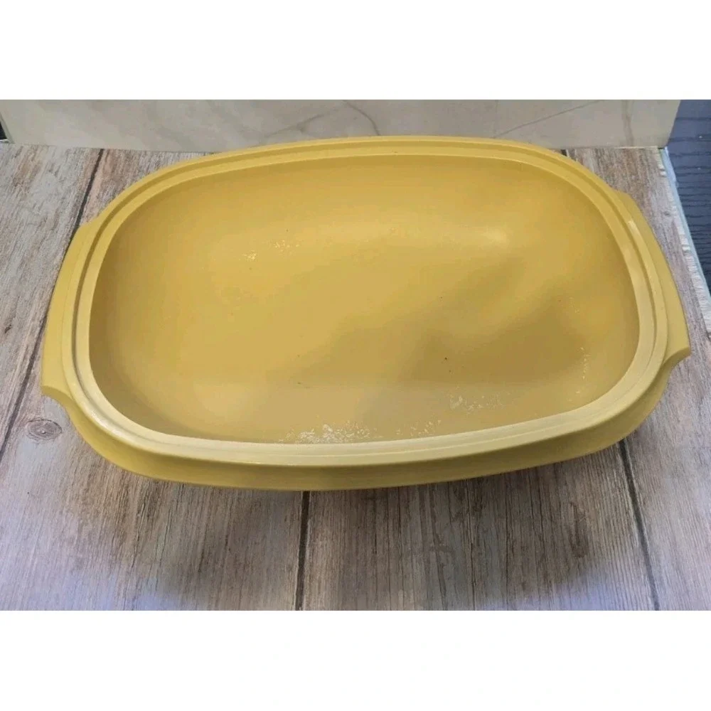 Vintage Tupperware Microwave Three Piece Steamer Harvest Gold